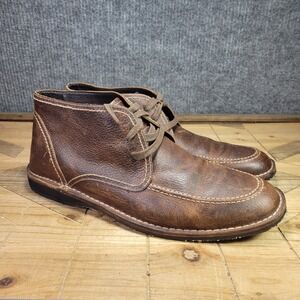 John Varvatos Mens Size 13 Hipster Chukka Brown Leather Boots Lace Up